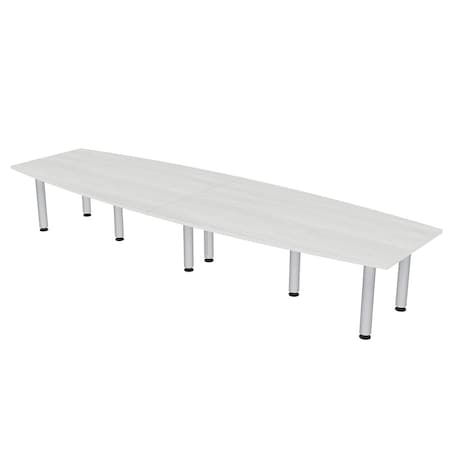 Skutchi Designs 45 in W, 144 in L, 29 in H, Engineered Wood Top, White H-BOT-46143PT-WC-EL